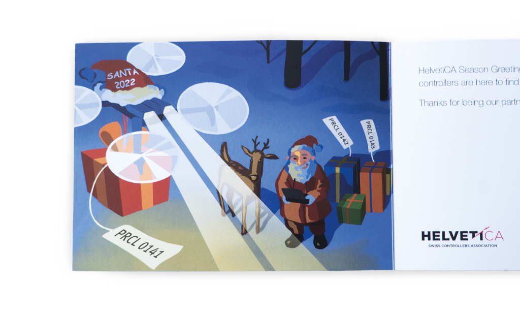 Helvetica Weihnachtskarte Bild1 - Silja Schulthess Grafik und Illustration